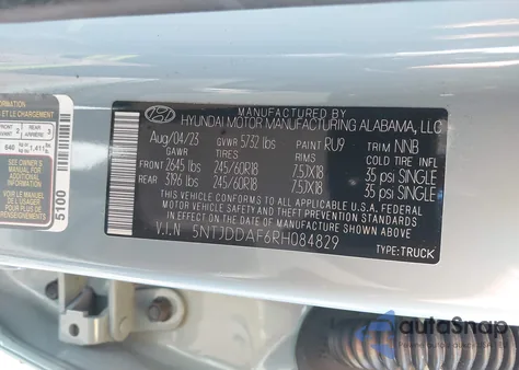 2024 Hyundai Santa Cruz Xrt z USA, uszkodzony, nr VIN 5NTJDDAF6RH084829